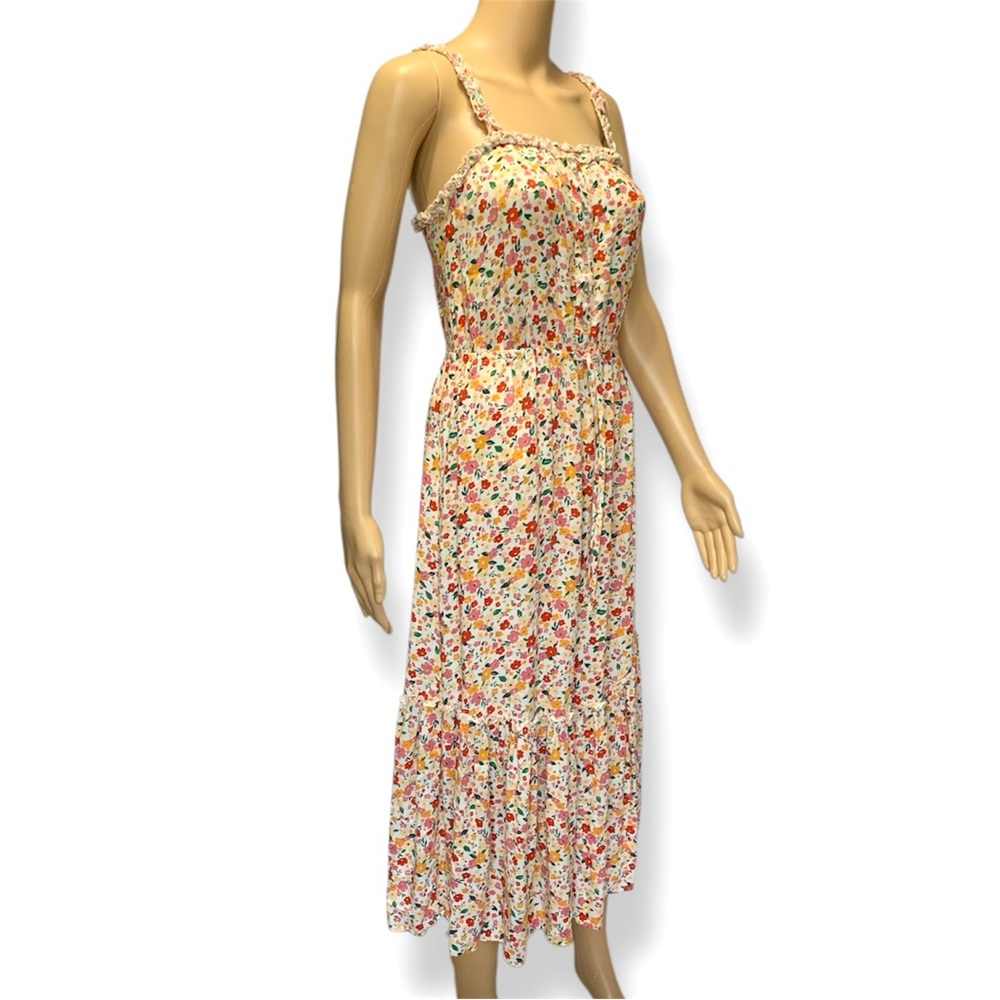 Indigo Rose Floral Tiered Summer Maxi Dress Women’s size S - Picture 7 of 12
